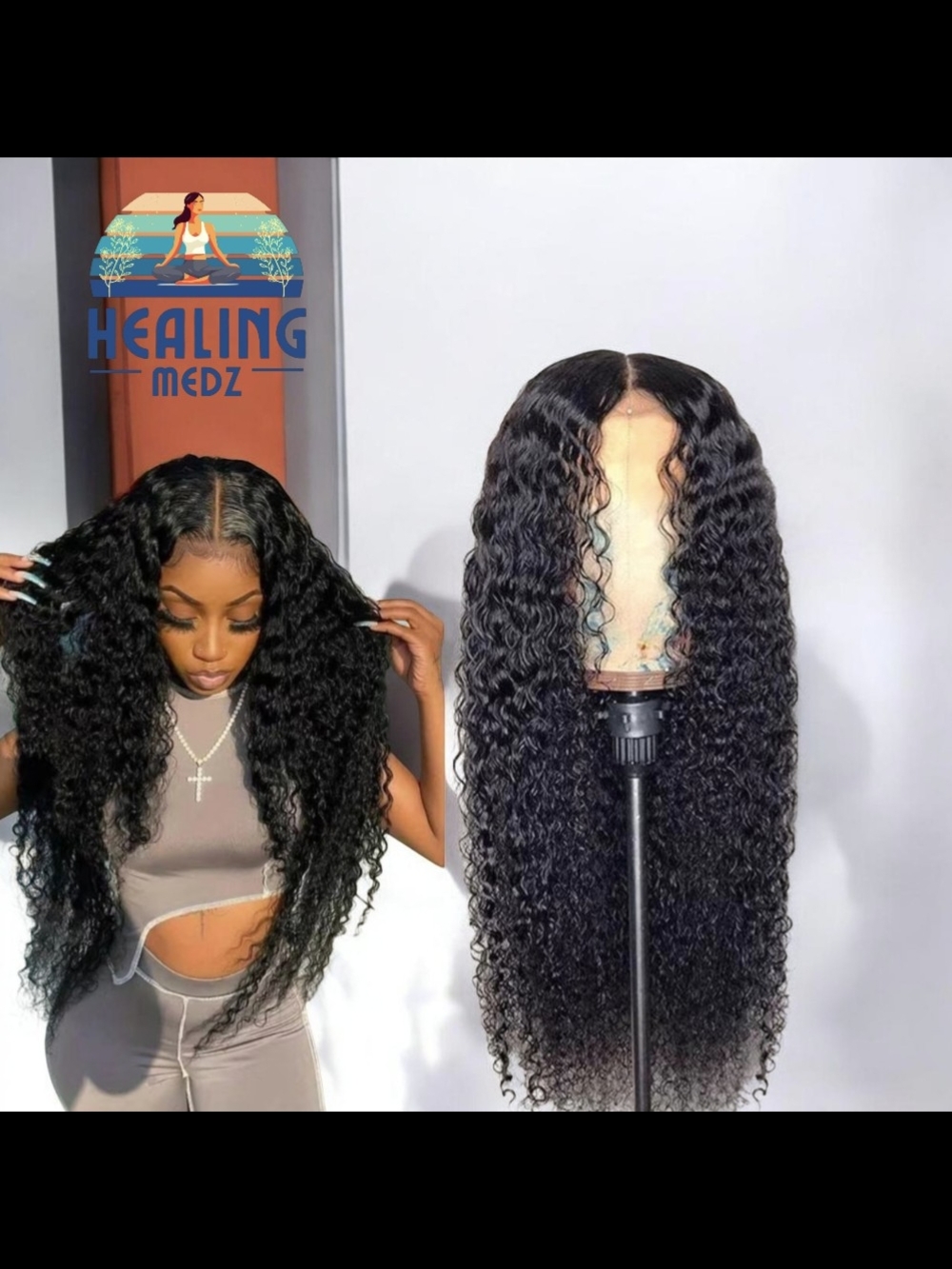 Women's 20" Inch Brazilian Hair Wig Natural Black Human Hair